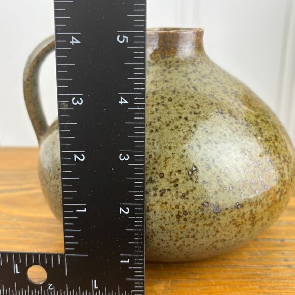 Small Vintage Studio Pottery Jug Style Vase in Mottled Earth Tone Glaze - Picture 13 of 13
